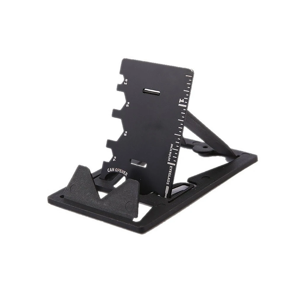 

Multifunctional Mobile Phone Holder, Folding Tool Card Stainless Steel Bottle Opener Tactical Camping Supplies, Fishing Access