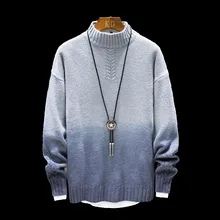 

2021 Male New Fashion Warmth Sweaters Pullover Streetwear Men Spring Long Sleeves Turtleneck Cashmere Slim Fit Patchwork Sweater