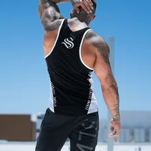 Мужской спортивный жилет для фитнеса, повседневный модный жилет с барьерами, жилет для бега, тренировочный жилет из чистого хлопка, влагоотводящий, Быстросохнущий