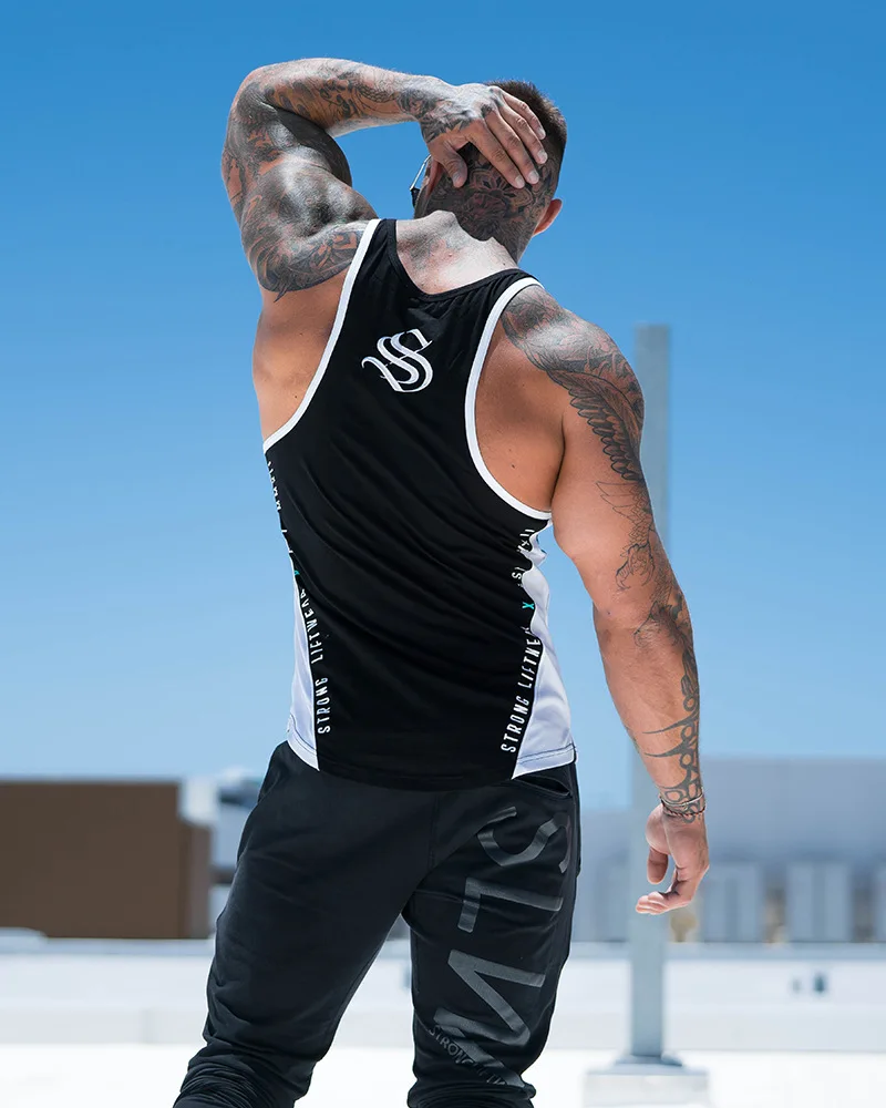 

Men Fitness Sports Vest Casual Fashion Hurdles Vest Waistcoat Running Training Pure Cotton Moisture Wicking Quick-Drying