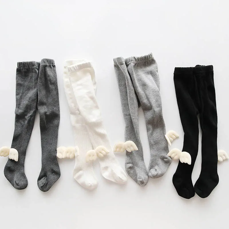 

kids pantyhose girl baby tights infant girls stockings angel wings babies cotton warm tight toddler boys newborn stocking white