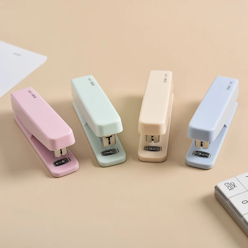 

1pc Simple Plastic Fashion Color Stapler Student Portable Quality Stationery Staples Office Accessories School Supply Stationery