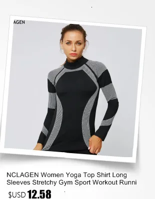 NCLAGEN женский топ для йоги, зимняя спортивная одежда для бега, дышащий короткий топ с длинными рукавами, бодибилдинг, сухой крой, пот, тянущийся, Быстросохнущий