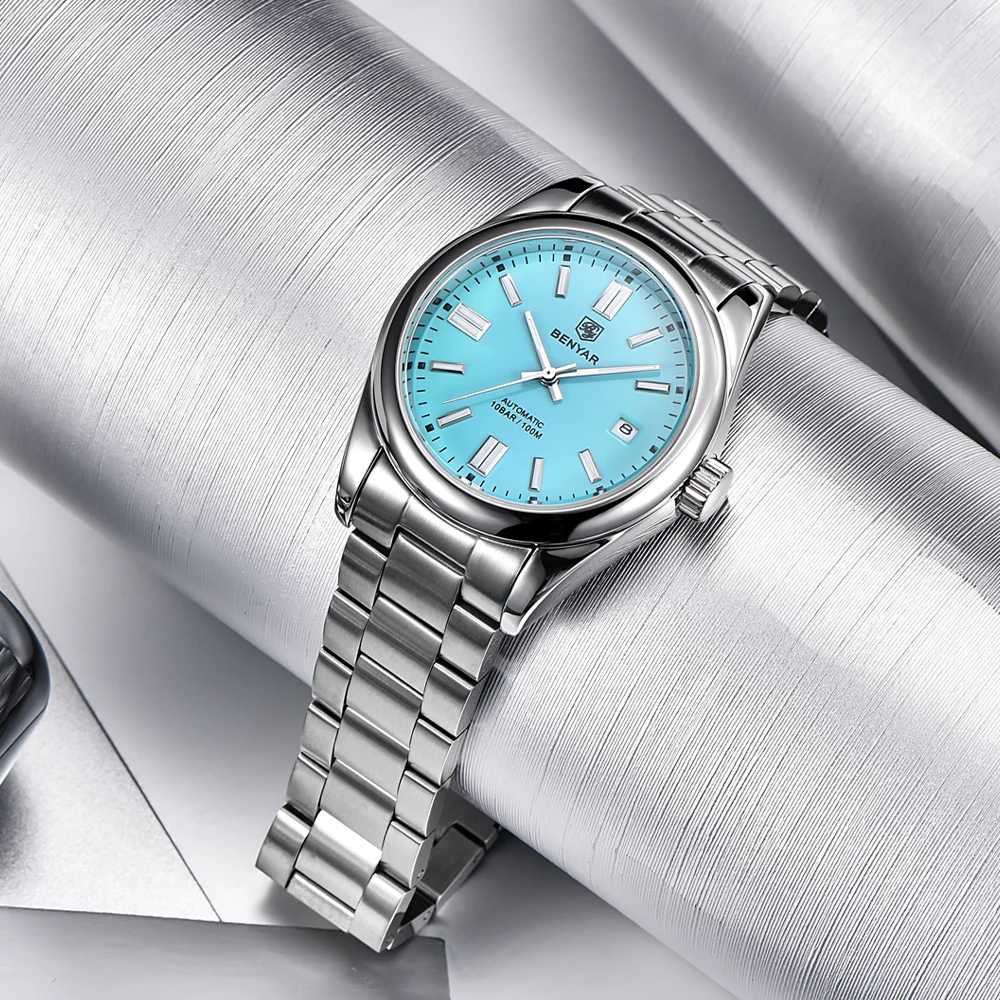 BENYAR New Luxury Automatic Watch 10Bar Waterproof Stainless Steel Men Mechanical Wristwatches Sports Diving Watch for Men 3