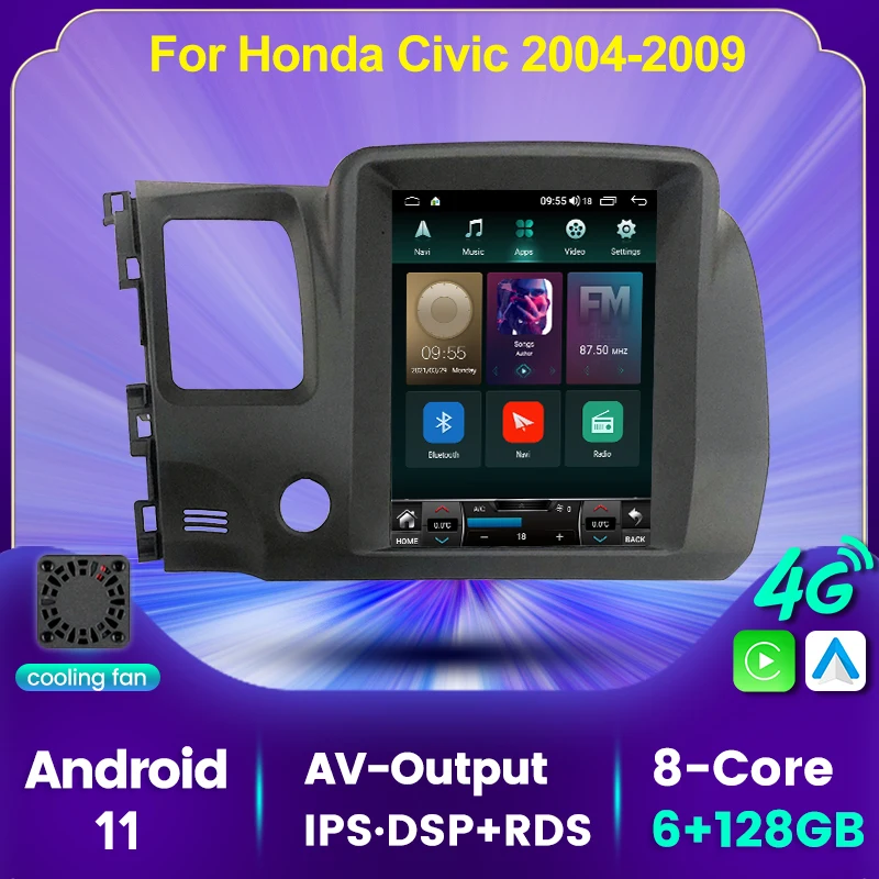 Автомобильный мультимедийный плеер экран 9 7 дюйма Android 11 6 ГБ + 128 4G LTE Wi-Fi GPS для Honda