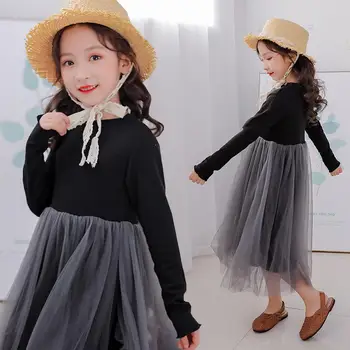

Teen Girls Princess Dress 2020 Spring Mesh Patchwork Kids Dresses for Girls Clothes Long Sleeve Chilren Costume 8 10 12 Years