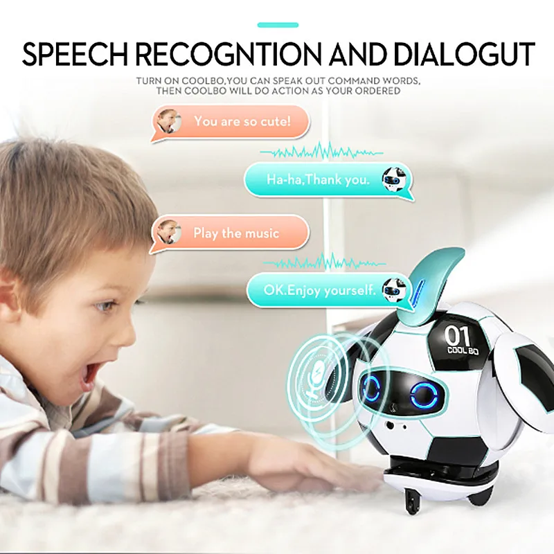 

AI Robotic Ball Robot Voice Control with Infrared Obstacle Avoidance Speech Recognition Intelligent Electric Toy Voice Robot