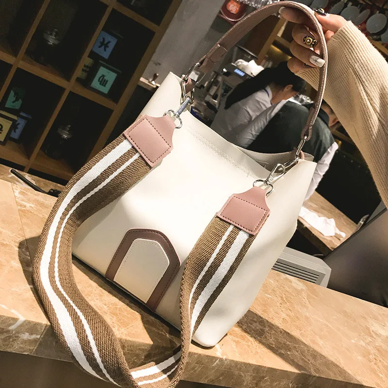 

2019 new JIULIN high-quality color bucket trend single shoulder fashion diagonal two-piece set bag women handbag