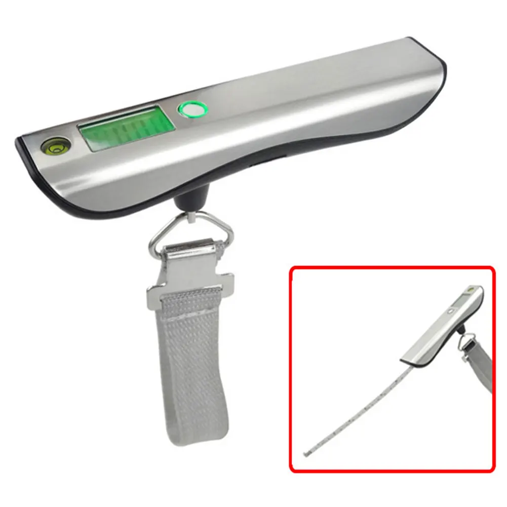Weight Hanging 50kg Luggage Scale Travel Steelyard Suitcase Handheld With Ruler Portable Digital Electronic Belt LCD Display