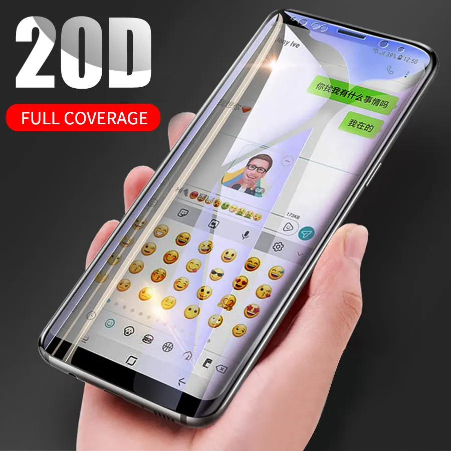20D полное покрытие закаленное стекло для Samsung Galaxy S8 S9 Plus Note 9 8 S7 Edge A9 A8 A7 A6 A5 2018