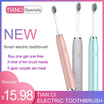 

XINCHEN New Electric Toothbrush Adult USB Charging Toothbrush Soft Bristles Silica Gel Waterproof Sonic Vibration Tooth Brush