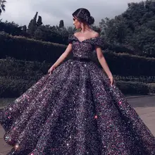 Яркие вечерние бальные платья принцессы Дубаи с блестками для женщин, арабские вечерние платья с открытыми плечами для выпускного вечера Vestido de quinceanera