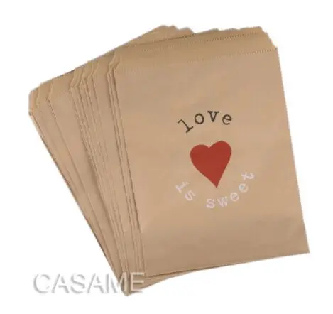 25pcs treat Candy Bag Chevron Polka Dot Bags Kraft Paper Bags Wedding Birthday New Year Party Favors Supplies Gifts Bags love is sweet