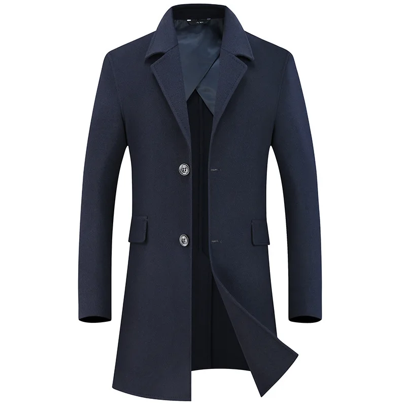 Men's Two-sided Woolen Overcoat Man Long Fund Windbreaker Wool Nh Loose Coat Two-sided Woollen Overcoat Male