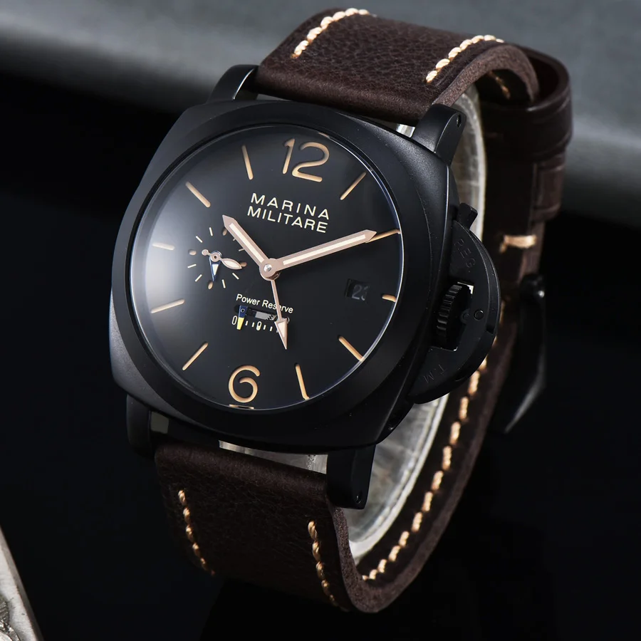 

Men's power reserve multi-function luminous small seconds calendar automatic mechanical watch swimming waterproof 44MM NH99
