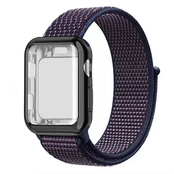 Indigo Чехол+ ремешок для часов apple watch 4 band 44 мм/40 мм correa apple watch 38 мм iwatch band 42 мм спортивный нейлоновый браслет ремешок для часов 3/2/1 - Цвет ремешка: Indigo