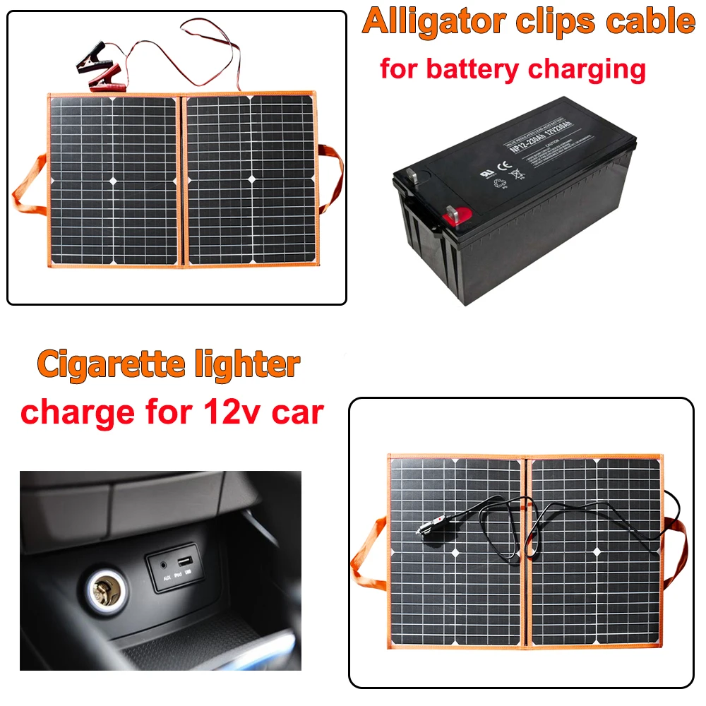 солнечная панель 12v Складное солнечное зарядное устройство 12 в 40 Вт 50 5 В usb