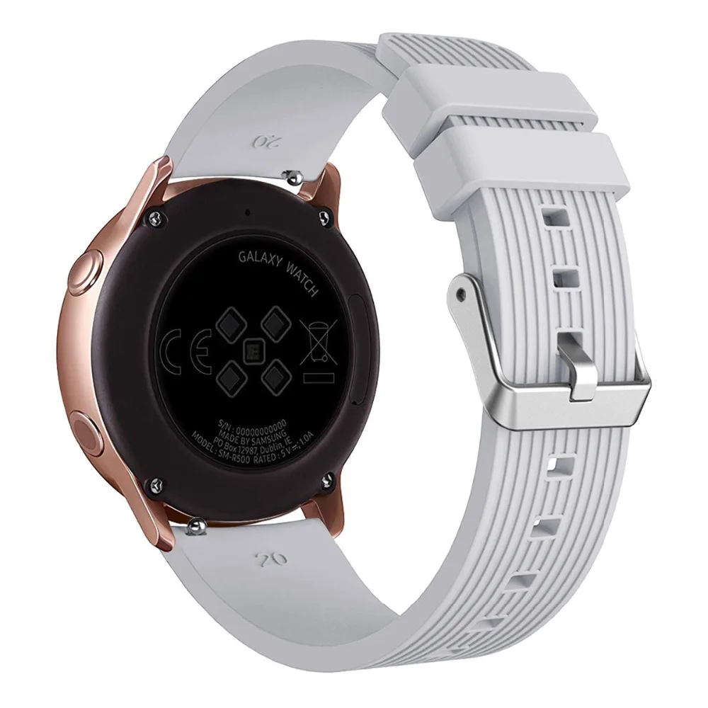 Ремешок спортивный для Samsung Galaxy Watch Active 20 мм силиконовый браслет Gear S2 classic Sport 42 Huawei