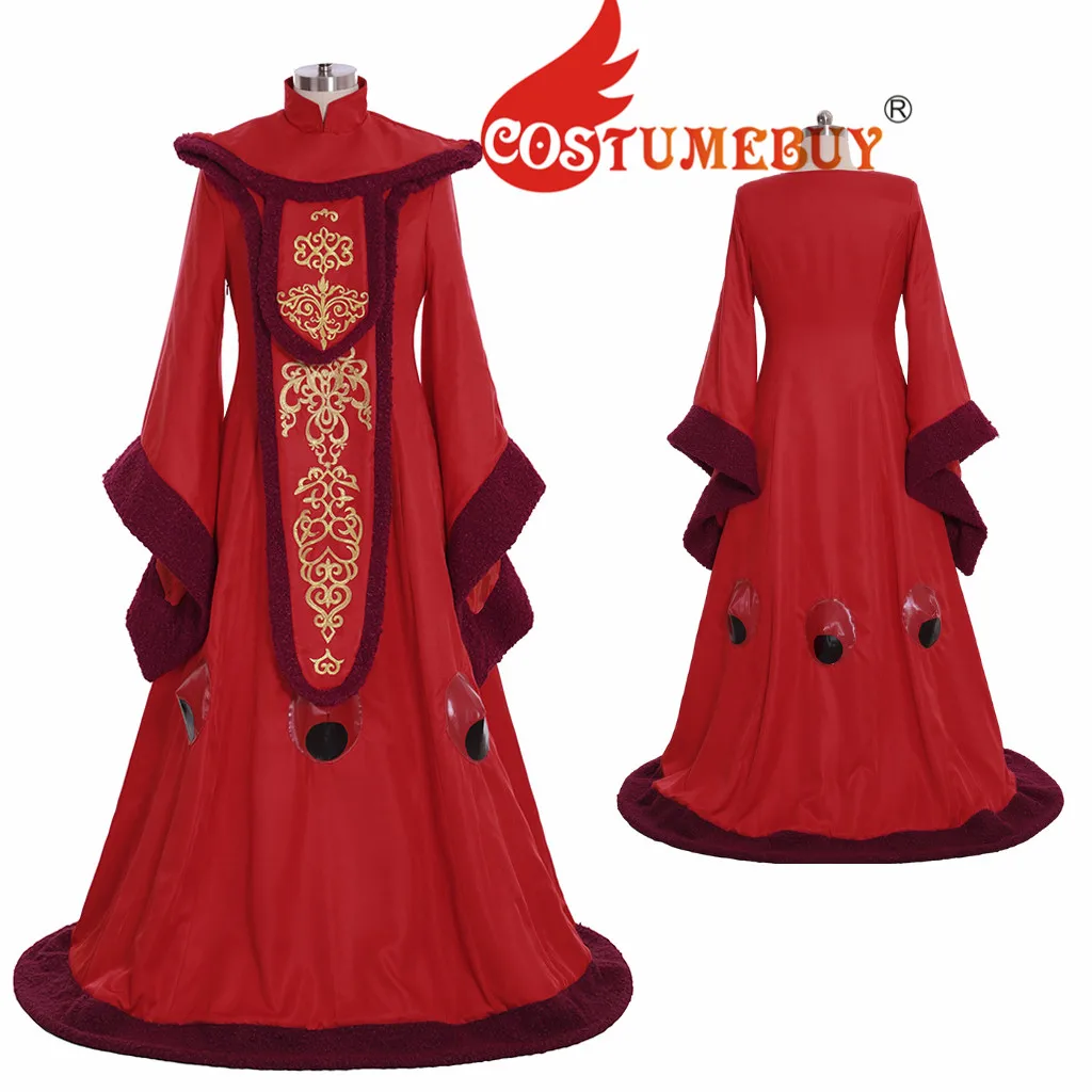 CostumeBuy Новое Звездные войны Phantom Menace Padme Amidala queen платье на Хэллоуин для взрослых Звездные войны Padme Amidal красное платье L920