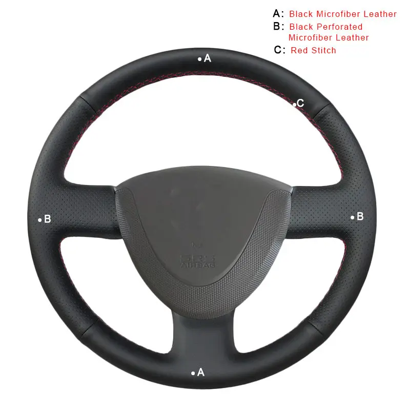 Авто оплетка на рулевое колесо для Honda City 2002-2008 Fit Jazz 2001-2007 ручная прошивка автомобиля оплетка покрывает автомобиль-Стайлинг - Название цвета: Microfiber Leather