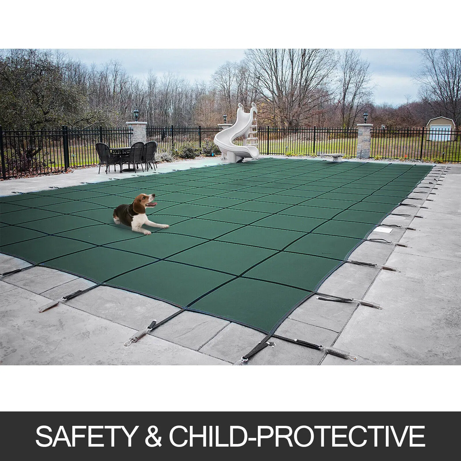 14X26 FT W/Center Swimming Pool Cover Step Rectangular Safety Green Winter Strong toughness and wear resistance 14X26 FT W/Center Swimming Pool Cover Step Rectangular Safety Green Winter Strong toughness and wear resistance