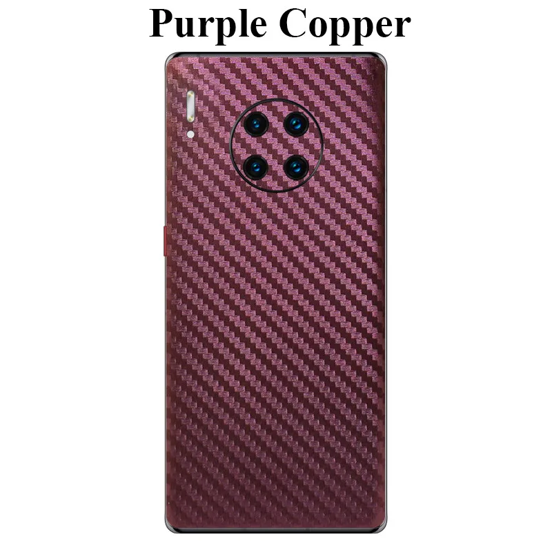 Для huawei mate 30/30 Pro 3D градиентное углеродное волокно полное заднее покрытие Наклейка защитная пленка для телефона - Цвет: Purple Copper