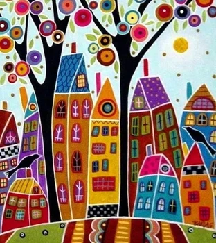 

Abstracte huizen diamond painting