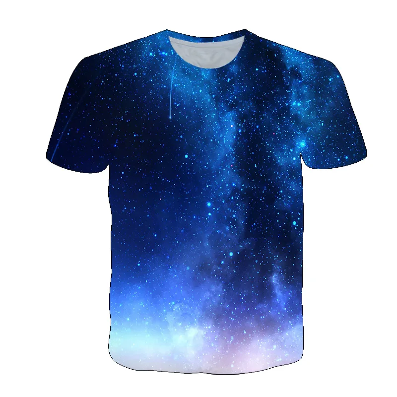 Summer Beautiful Starry Sky Men t-shirt New Interesting Cosmic
