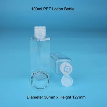 

50pcs/Lot Hot Sale 100ml PET Empty Plastic Container Lotion Bottle 100g Women Cosmetic Refillable Pot Square Bottle