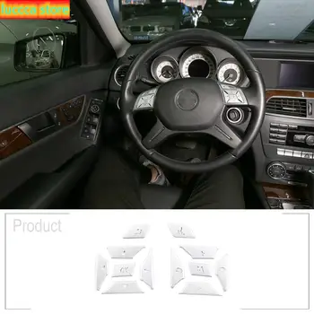 

304 stainless steel car steering wheel button decoration sticker for Mercedes Benz CLS GL GLA GLC GLK ML SL A, B, C, Class