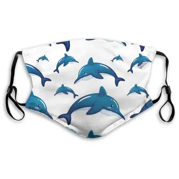 

Blue Dolphins Pattern Unisex Anti-Pollution Mask Dust Mask with Filter Mask