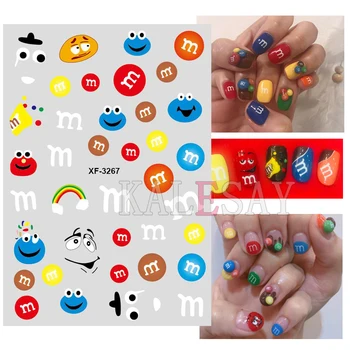 

Avocado M Cartoon Nail Stickers Art Decals Back Glue Sticker for Manicure Decorations Design Sticker for Nails Berries Flower