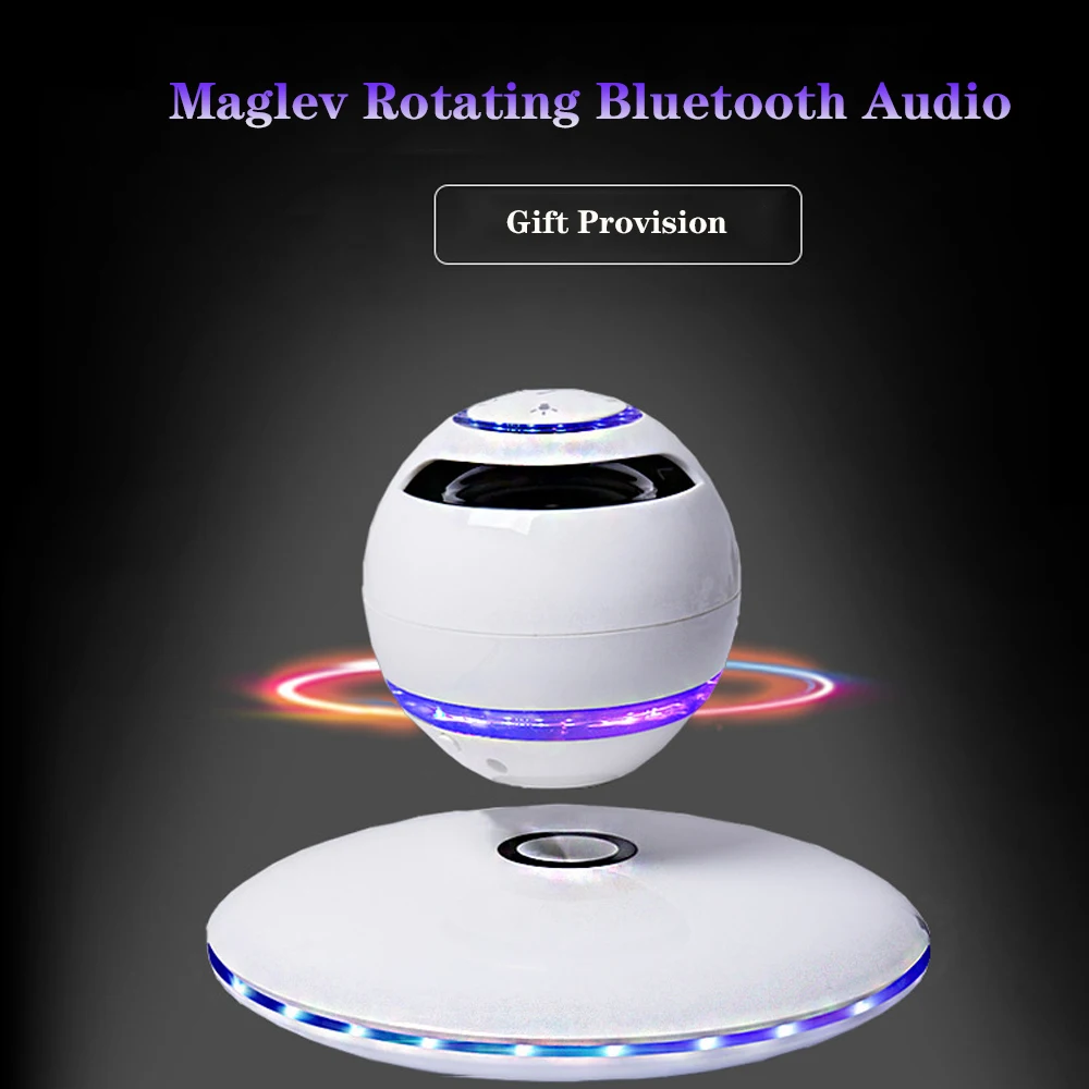 

Wireless Magnetic Levitation 3D Bluetooth Speaker Rotating With Colorful Led Support For Ios Android Phone Hands-Free Calls R20