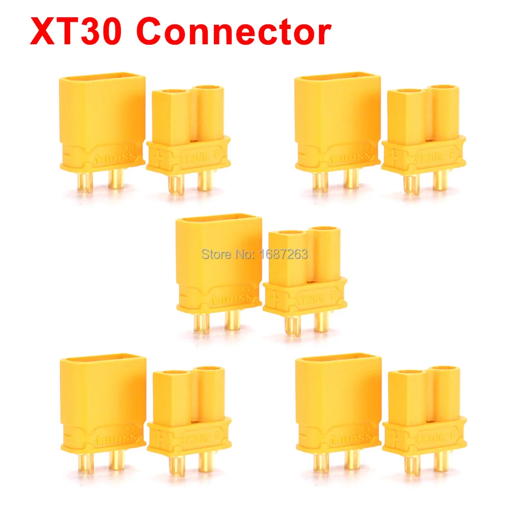 5pairs Amass XT30 10 пар XT30 XT30U XT60 XT60H XT90 EC2 EC3 EC5 T разъем батареи набор мужской женский Позолоченный разъем типа "банан" для RC частей - Цвет: 5pairs Amass XT30