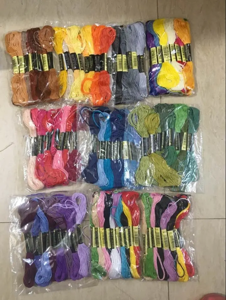 

56pcs/bag Mixed color Approx 7.5m Cross Threads Cross Stitch Cotton Embroidery Thread Line For Handmade