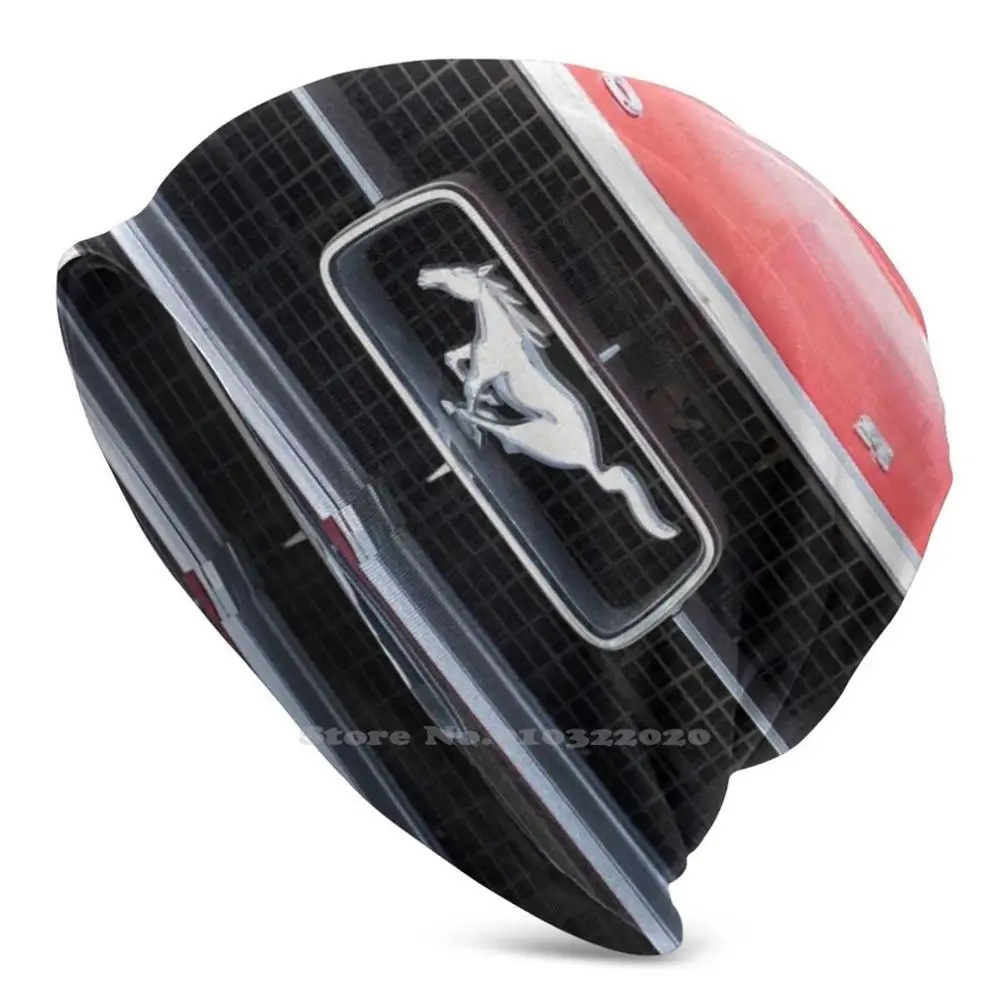 The Red Stallion Beanie Autumn Winter Warm Hat Logo Americana American Culture Classic Cars Logos Muscle Car Chrome | Аксессуары для