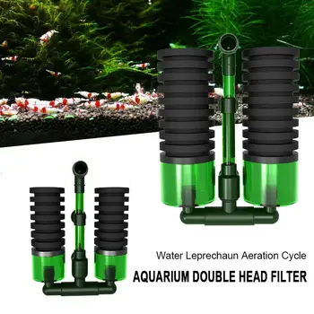 

Double Head Foam Filter Aquarium Sponge Filter Biochemical Sponge Filter Absorb Safe Sponges QS-100A Equipment Fish Tank