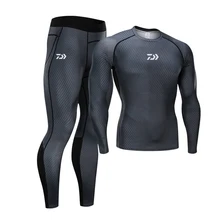 Daiwa Мужская открытая спортивная рыбалка комплекты одежды дышащие быстросохнущие анти УФ 40+ противомоскитные рыболовные рубашки штаны рыболовные
