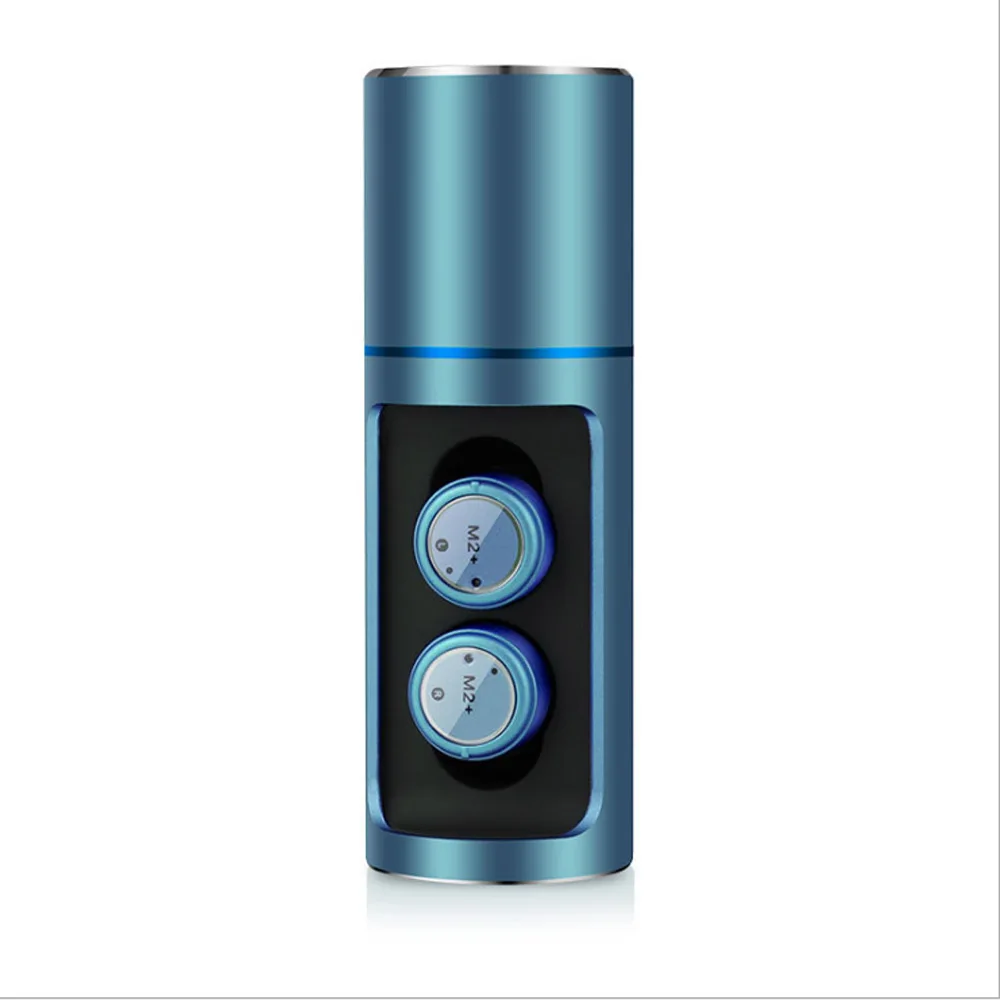 M2+ беспроводная Bluetooth 5,0 гарнитура TWS бинауральные стерео спортивные водонепроницаемые наушники мини стелс микрофон затычка для наушников для смартфона - Цвет: Синий