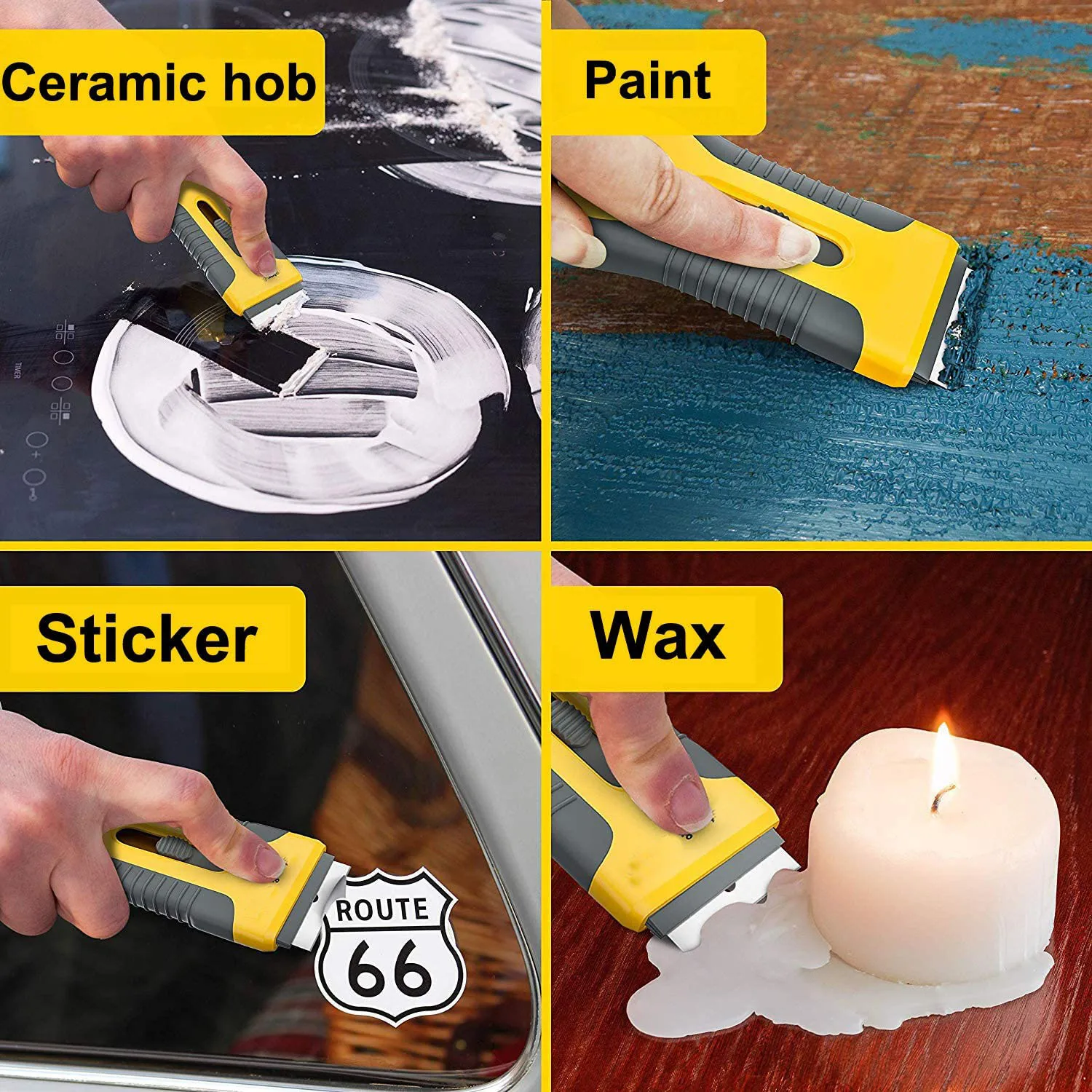 Razor Blade Scraper Car Sticker Remover Glue Removal Scraper Multi-purpose Mini Razor Scraper Blade Car Sticker Window Tint Decal Paint Remover Film Glue Squeegee Cleaner Removing Tool