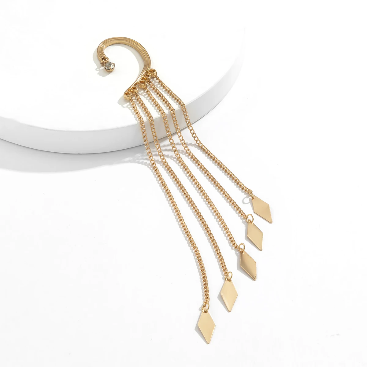 Kpop Long Tassel Clip Earring for Women Ladies No Piercing Fake Cartilage Exquisite Ear Bone Clips Pendientes Jewelry