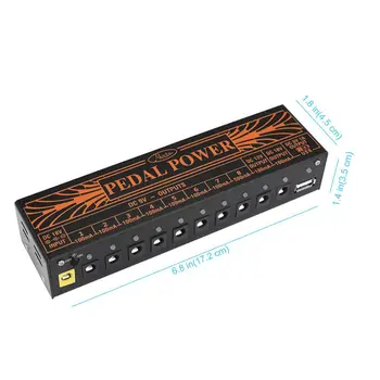 

Guitar Effect Pedal Power Supply Station Distributor 10 Isolated DC Outputs for 9V/ 12V/ 18V Guitar Pedal with USB