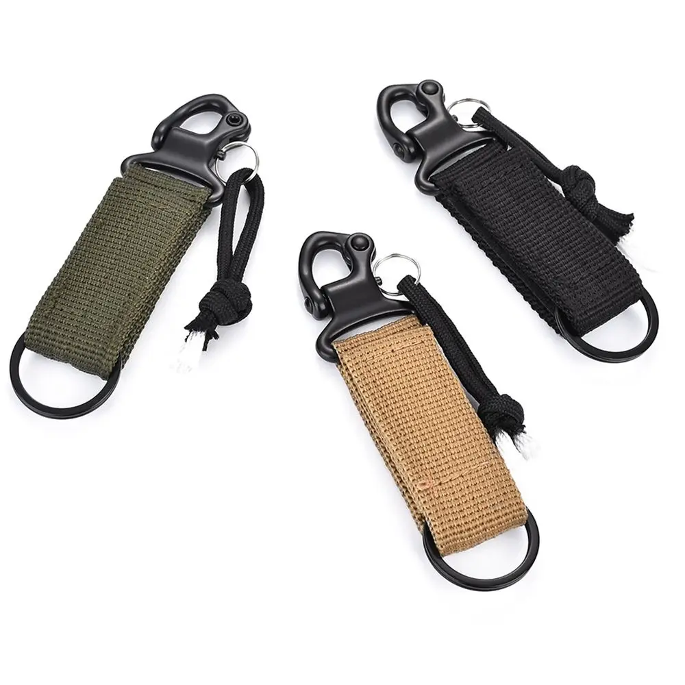 Belt Clip Camping Accessories Water Bottle Hanger Quickdraw Carabiner Tactical Holder Hooks Webbing Backpack Strap