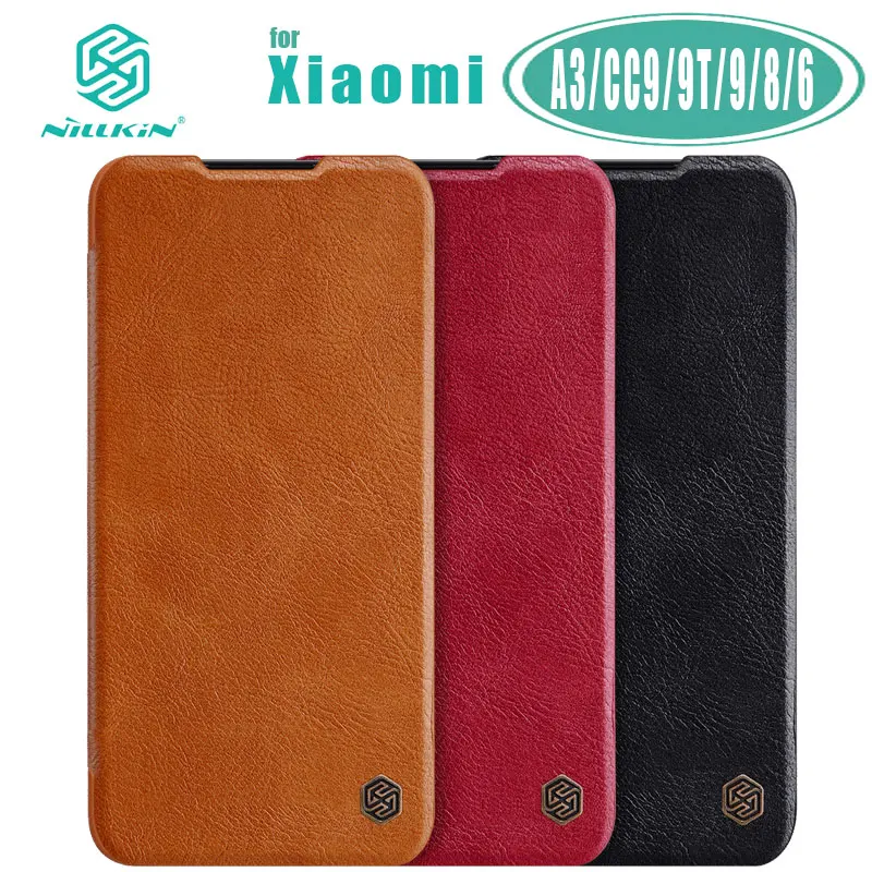Чехол NILLKIN Qin для Xiaomi Mi A3 9T Pro CC9 9 кожаный флип чехол с отделением карт задняя крышка