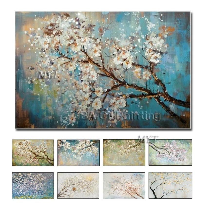 Preise Große 100% Handgemalte Blumen Baum Abstrakte Morden Ölgemälde Auf Leinwand Wand Kunst Wand Bilder Für Live Room Home Decor