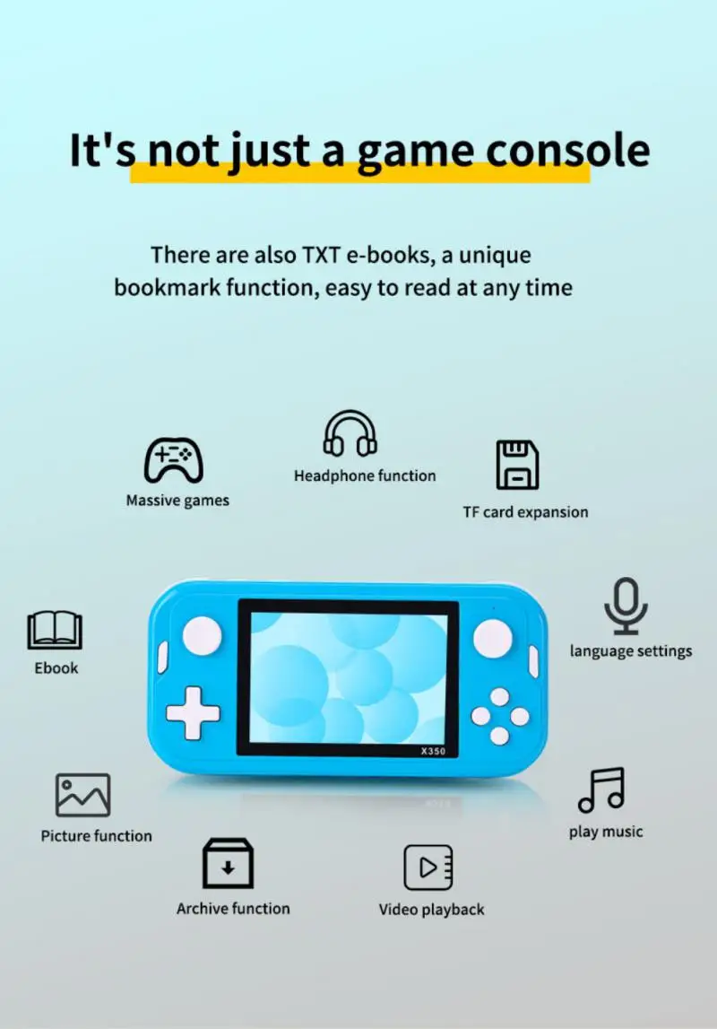 Handheld Game Player X350 Video Game Console Mini Retro Console With 6000+ Games 3.5 Inch IPS Screen For GBA/MD/FC 10 Emulators