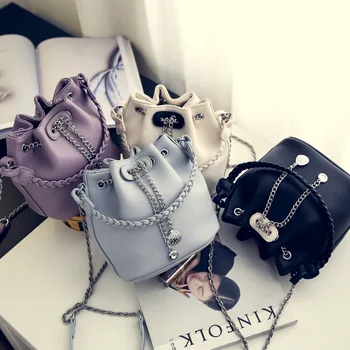 

JIULIN 2019 New Fashion Chain Bucket Bag Korean Woven Women's Bag Handbag Leisure Single Shoulder Messenger Bag