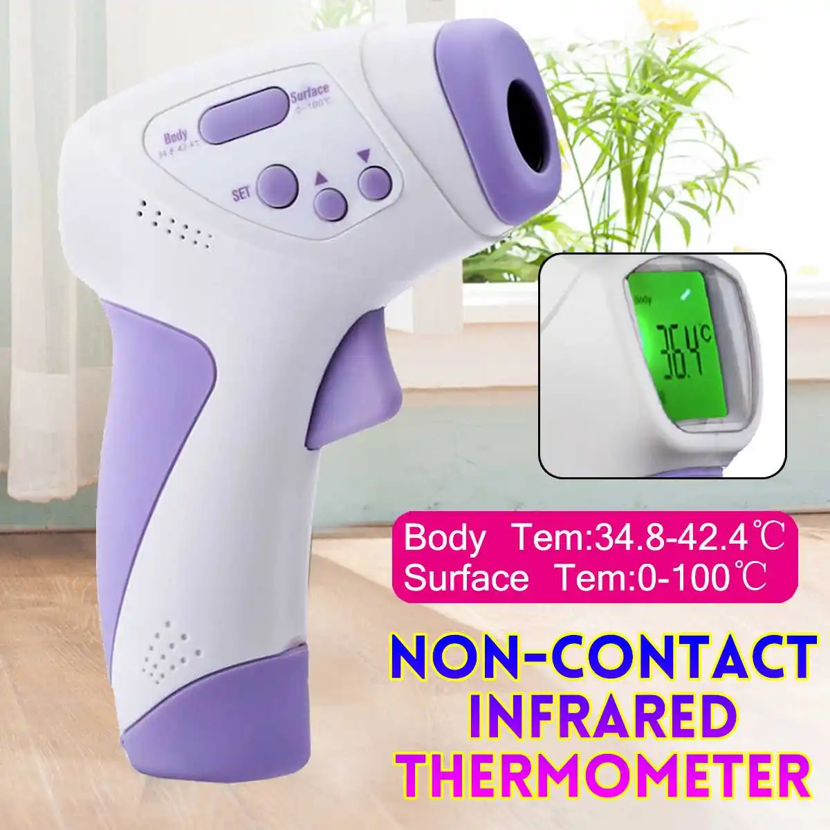 

Non-Contact Body Thermometer Infrared Digital LCD Temperature Measurement Forehead Ear Baby Adult Body Fever IR Thermometer Guns