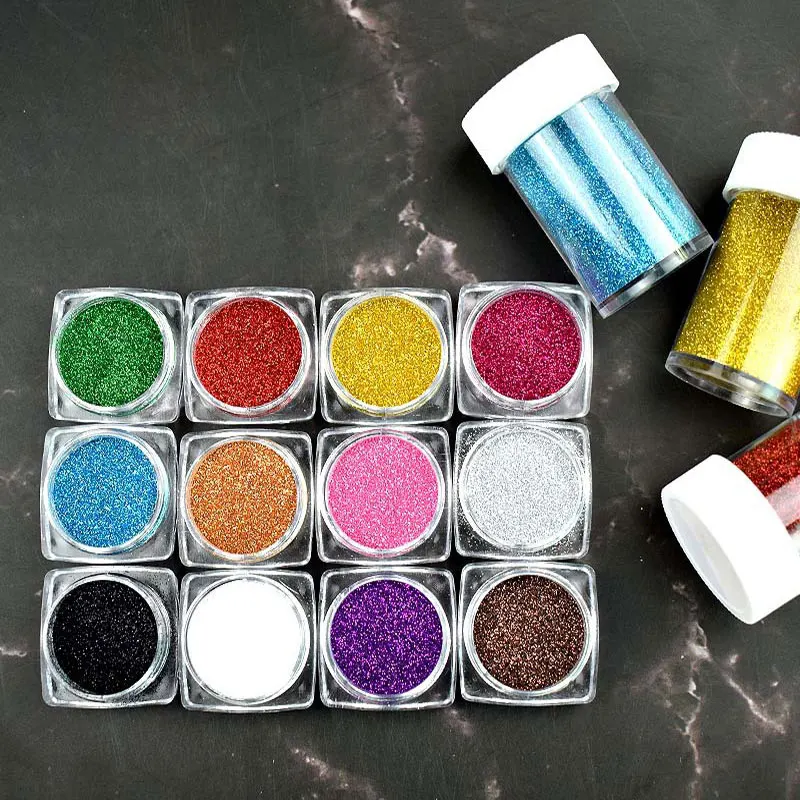 Lip Gloss 12 Colors Glitter Powder for Lip Gloss DIY Lipgloss Base Gel Tools Lip Gloss Making Shimmer Face Glitter Makeup Use 20g