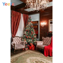 Yeele Рождественский фон дерево подарок Диван для новорожденных фон на заказ фотосессия фотография для фотостудии
